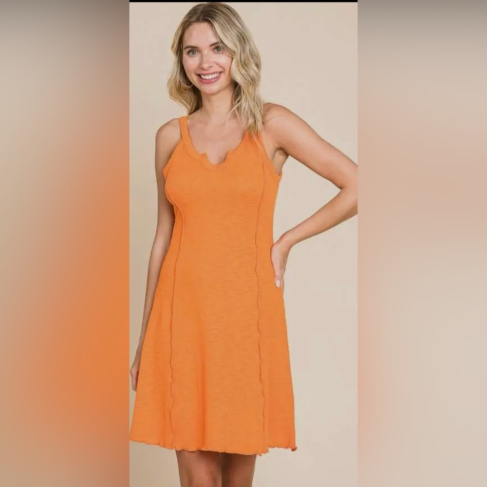 Vibrant Orange Sleeveless Dress Boutique brand culture code new